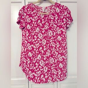 PINK ANIMAL PRINT top
